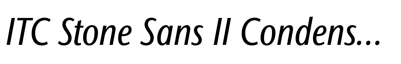 ITC Stone Sans II Condensed Medium Italic